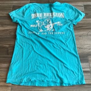 Size L True Religion Brand Jeans Pink Logo T-Shirt